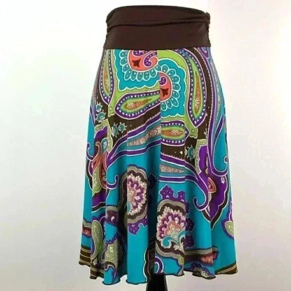 Candy rain skirt sz M multicolored paisley maxi - Picture 3 of 10